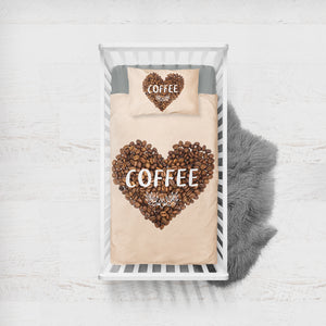 Love In Coffee Bean - Heart Shape SWCC4436 Crib Bedding, Crib Fitted Sheet, Crib Blanket