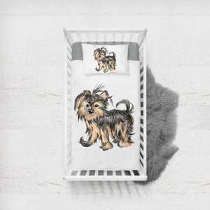 Retro Art Schnauzer Drawing  SWCC4523 Crib Bedding, Crib Fitted Sheet, Crib Blanket