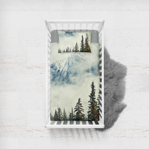 Pine Plants Fog Landscape SWCC4539 Crib Bedding, Crib Fitted Sheet, Crib Blanket