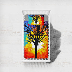 Colorful Big Tree Full Screen SWCC4585 Crib Bedding, Crib Fitted Sheet, Crib Blanket