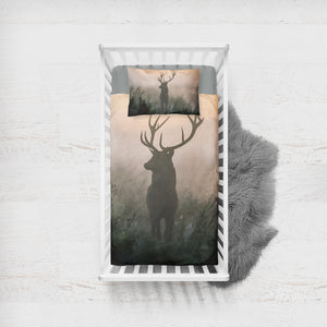 Faded Deer In Forest SWCC4654 Crib Bedding, Crib Fitted Sheet, Crib Blanket