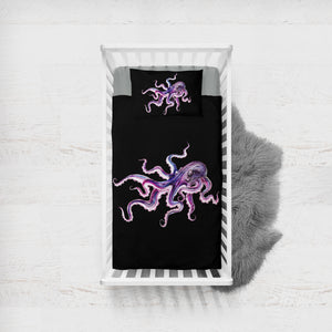 Dark Purple Octopus SWCC4662 Crib Bedding, Crib Fitted Sheet, Crib Blanket