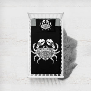 B&W Tattoo Crab  SWCC4663 Crib Bedding, Crib Fitted Sheet, Crib Blanket