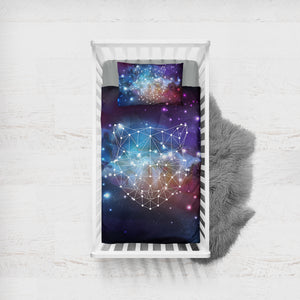 Panther Geometric Line Galaxy Theme  SWCC5198 Crib Bedding, Crib Fitted Sheet, Crib Blanket