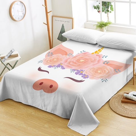 Image of Cute Pig SWCD0073 Flat Sheet