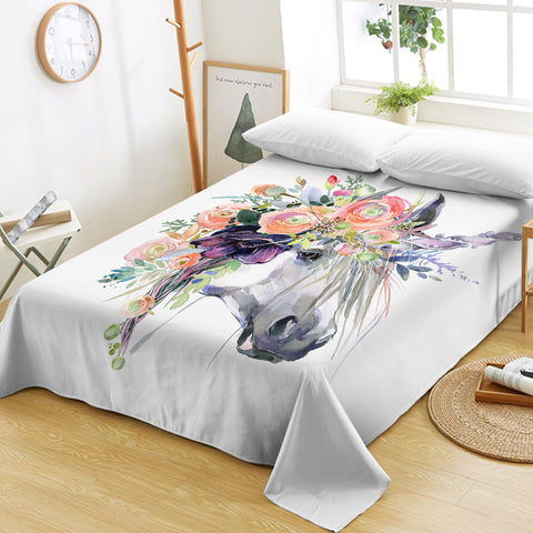 Image of Floral Unicorn SWCD0662 Flat Sheet