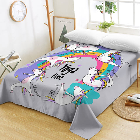 Image of Yoga Time Unicorn SWCD0771 Flat Sheet