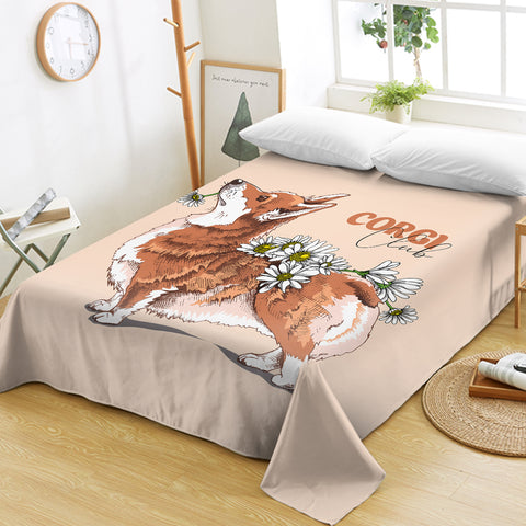 Image of Cute Corgi SWCD0773 Flat Sheet