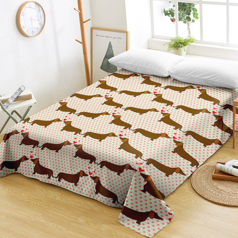 Image of Dachshunds Dotted SWCD2689 Flat Sheet