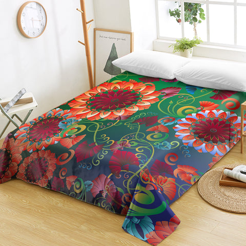 Image of Hot Color Flowers SWCD3316 Flat Sheet