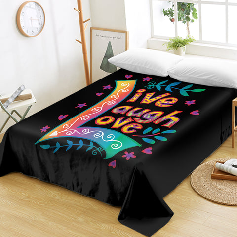 Image of Colorful Live Laugh Love SWCD3346 Flat Sheet