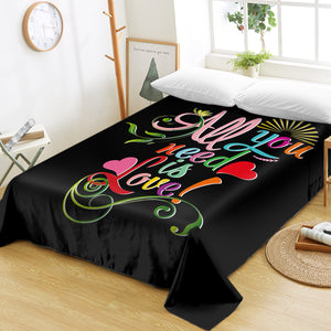 Colorful All You Need Is Love SWCD3348 Flat Sheet
