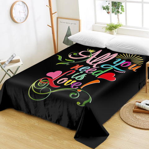 Image of Colorful All You Need Is Love SWCD3348 Flat Sheet