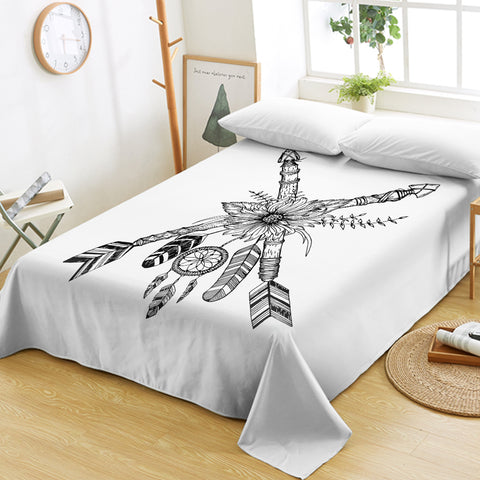 Image of Floral Dreamcatcher & Arrows SWCD3350 Flat Sheet