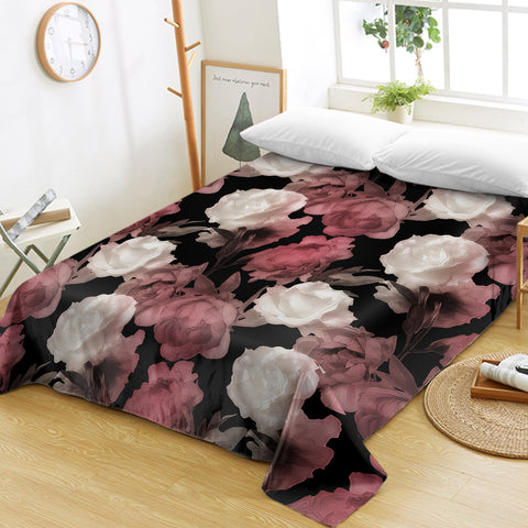 Image of Pink & White Flowers  SWCD3369 Flat Sheet
