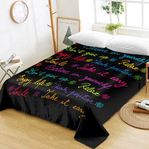 Colorful Believe In Yourself Text  SWCD3387 Flat Sheet