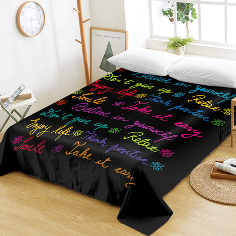 Image of Colorful Believe In Yourself Text  SWCD3387 Flat Sheet