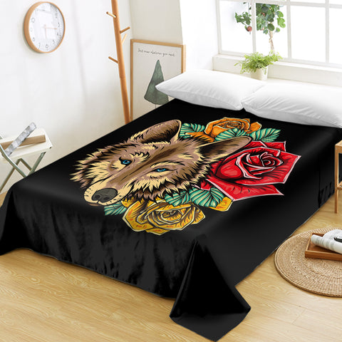 Image of Roses Brown Wolf  SWCD3483 Flat Sheet