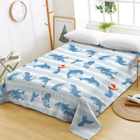 Image of Stripe Playing Dolphin  SWCD3485 Flat Sheet