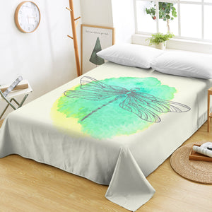 Light Green Spray and Butterfly Line Sketch SWCD3753 Flat Sheet