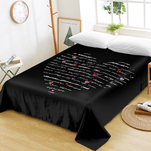 Image of Love Text in Heart  SWCD3799 Flat Sheet