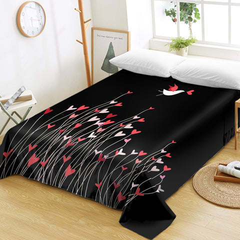 Image of Heart Flower in Black  SWCD3806 Flat Sheet