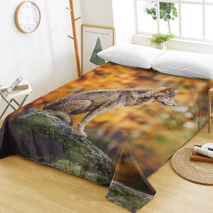 Real Wolf in Forest  SWCD3807 Flat Sheet