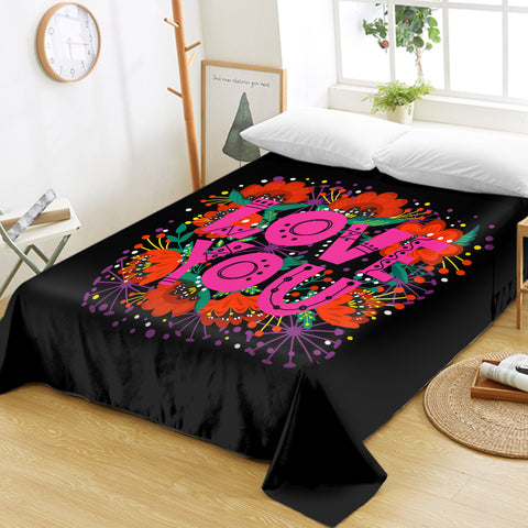 Image of Love You Typographic SWCD3871 Flat Sheet