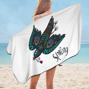 Bohemian Aztec Spring Bird SWYJ4220 Bath Towel