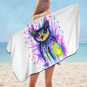 Water Color Owl Sketch SWYJ4221 Bath Towel
