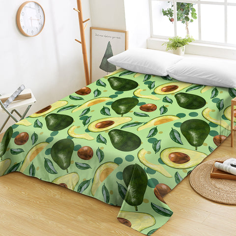 Image of Avocado Monogram Green Theme SWCD4294 Flat Sheet