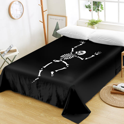 Image of B&W Cute Skeleton  SWCD4650 Flat Sheet
