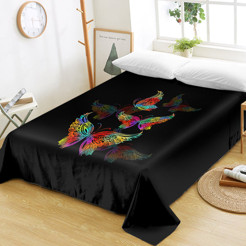 Image of RGB Colorful Butterflies Transparent SWCD5169 Flat Sheet