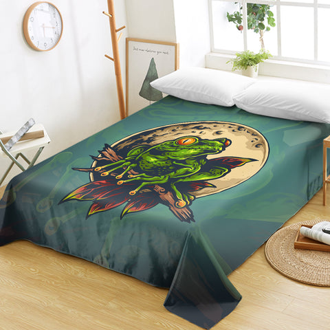 Image of Old School Color Frog Moon Night SWCD5176 Flat Sheet