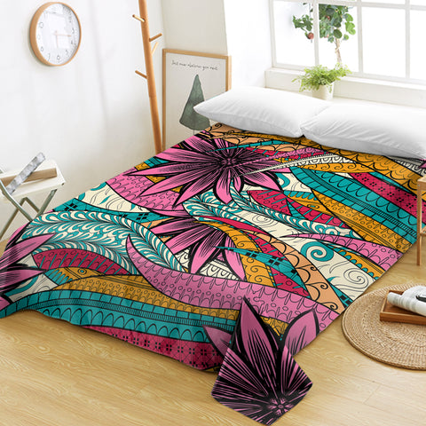 Image of Colorful Mandala Palm Leaves SWCD5190 Flat Sheet
