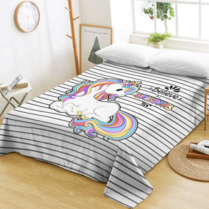 Cute Colorful Unicorn Stripes SWCD5199 Flat Sheet