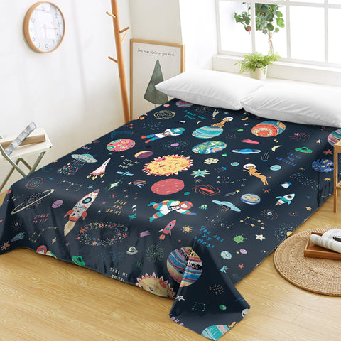 Image of Cute Tiny Space Draw SWCD5469 Flat Sheet