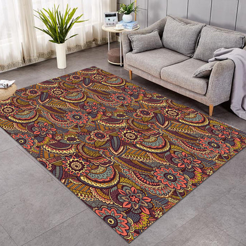 Image of Boho Floral Pattern SWDD3324 Rug