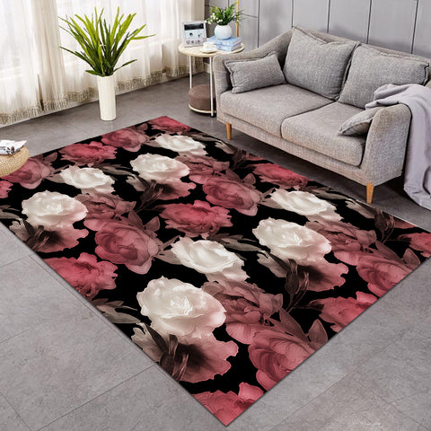 Image of White and Pink Rose SWDD3369 Rug