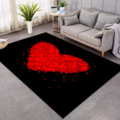 Image of Red Big Heart SWDD3377 Rug