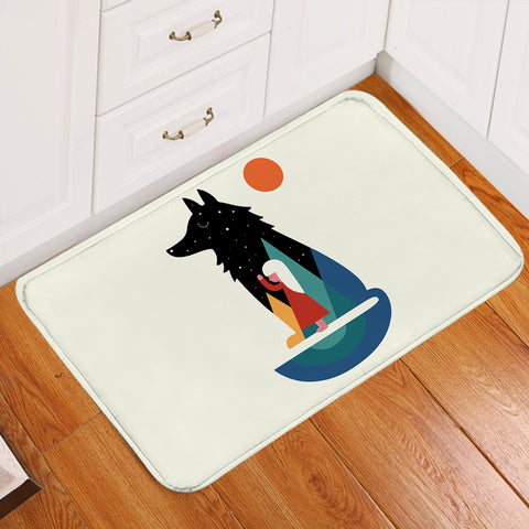 Image of Girl With The Wolf SWDD3482 Door Mat