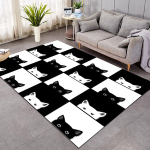 Black and White Cat SWDD3388 Rug