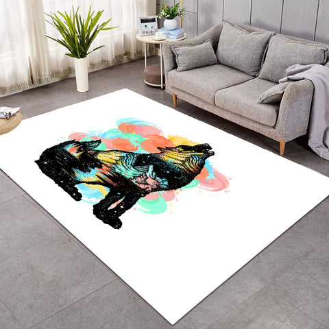 Image of Colorful Spray Wolf SWDD3584 Rug