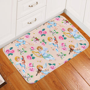 Pink Roses & Playing Music Angels  SWDD3660 Door Mat