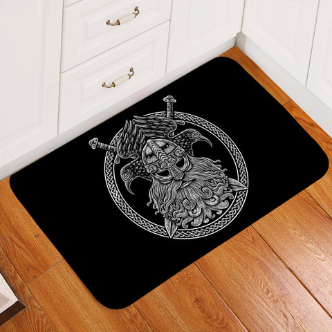 Image of Circle Eagles Warrior Metal Logo SWDD3671 Door Mat