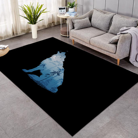 Image of Night Forest Wolf SWDD3673 Rug
