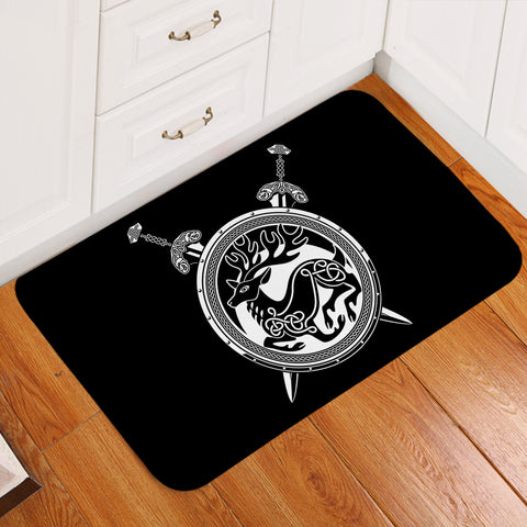 Image of Deer Shield and Knives  SWDD3676 Door Mat