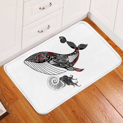 Image of Pattern On Whale Sketch SWDD3684 Door Mat