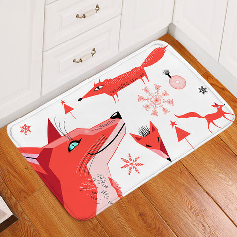 Image of Winter Funny Shapes of Fox SWDD3688 Door Mat