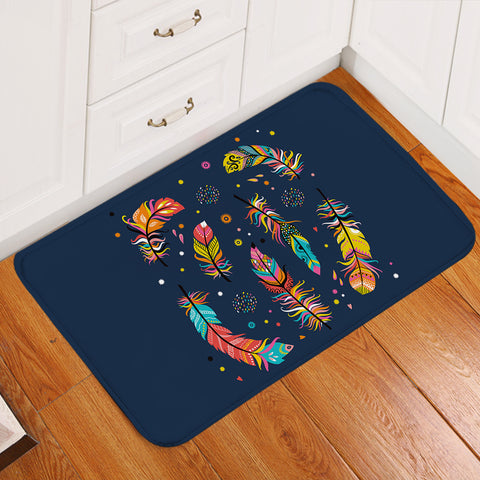 Image of Colorful Feather & Dot SWDD3697 Door Mat